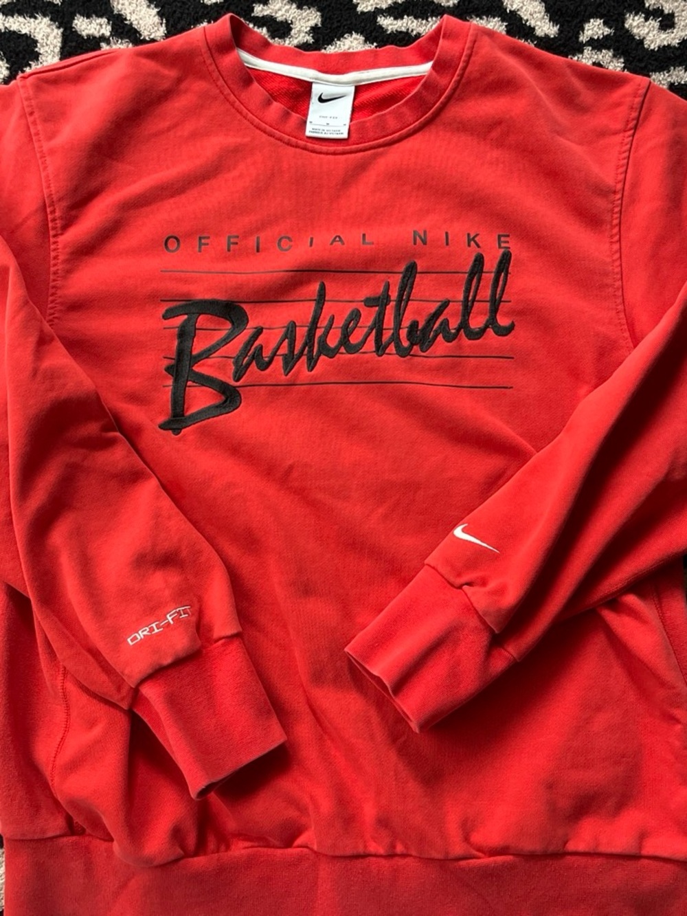 Nike Red Crewneck Sweatshirt with Black 'Basketball' Script